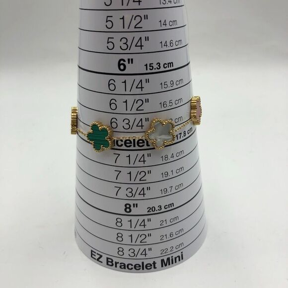 18K Gold Plated Women's Flower Bracelet Hypoallergenic Waterproof Non Tarnish - Picture 9 of 12